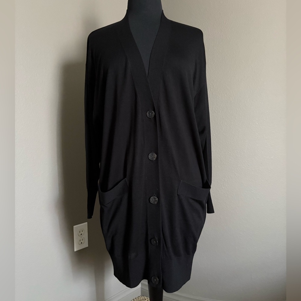 Zara Black Button-Up Cardigan
